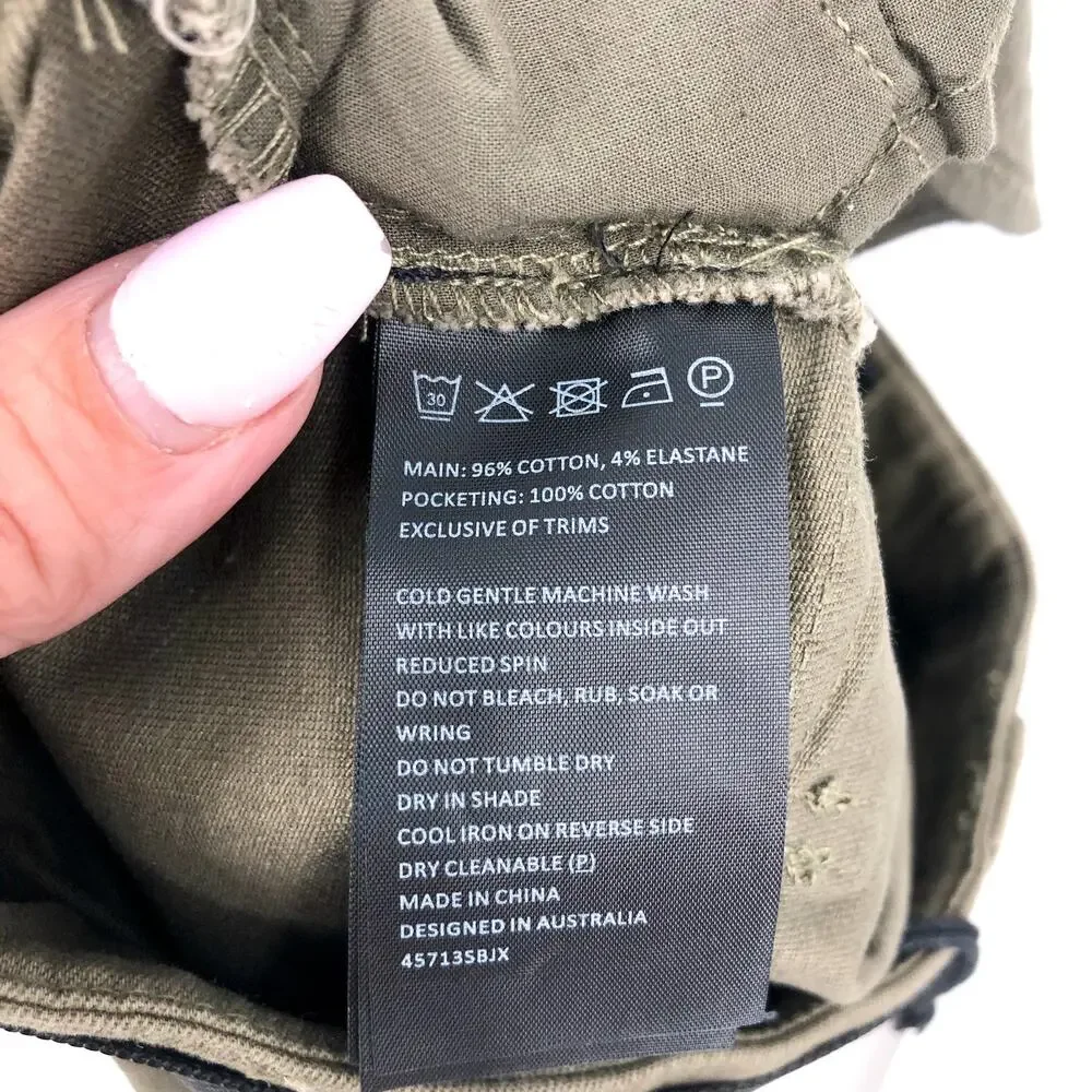 BARDOT JUNIOR Girl's Zadie Cargo Skirt Size 5 Green Khaki Belted Stretch NWT